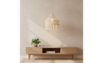 Boho Lampshade with Tassels Handmade Macrame Lampshade Cotton Macrame Light Cover Bohemian Hanging Lamp Shade Textured