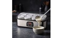 Stainless Steel Electric Yogurt Maker Digital Yogurt Maker with Glass Cups Homemade Appliance Easy to Use for Health Enthusiasts, Families, Kitchen, Countertop