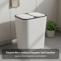 With Lid Double Compartment Trash Can Nordic Design Double Barrel Garbage Can Wet Dry Separation Bin for Kitchen, Living Room, Office