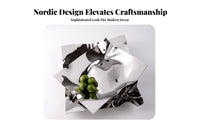 Irregular Stainless Steel Fruit Plate Multi-Functional Nordic Design Metal Centerpiece Tray Wavy Mirrored Finish Storage Dish