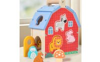 Wooden Animal Shape Sorter Child-Centered Animal Matching House Fine Motor Skills Matching Puzzle House for Infants, Young Children