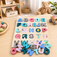 Wooden Letter Board Educational Wooden ABC Puzzle Early Learning for Young Children, Playroom