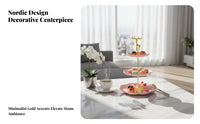 3-Tier Fruit Plate Light Luxury Design 3 Level Food Stand Nordic Design Dessert Stand Tray for Living Room, Party, Wedding