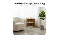 dual-layer Woven Shelf Nordic and aesthetics 2-Tier Side Stand adaptable for Homeowners