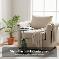Glass Side Circular Table topsShaped Glass Table Textured for Living Room