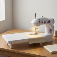 Mini Electric Sewing Machine Built-in Light Tabletop Sewing Machine Home Tool Extension Table Stable Base