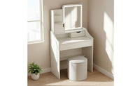 Makeup Table with Storage Shelves Modern Minimalist Style Small Dressing Table Set for Women