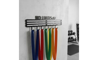 Heavy Duty Wall Mounted Medal Hanger Sturdy Steel Construction Sports Medal Display Rack Space Saving Iron Award Hanger Easy to Install for Athletes, Runners, Women, Home Gym, Bedroom, Office