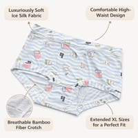 Underwear Women High Waist Knickers with Ice Silk Nylon Material, Breathable Panties for Everyday Wear and All Season Use, Comfortable Fit