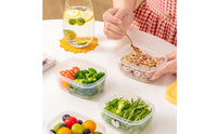 Stackable Design Rice Portioning Box Leakproof Seal Freezer Safe Meal Box Date Indicator Lid Kitchen Storage for Dieters, Office