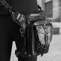 Steampunk Waist Pack Adjustable Steampunk Bag Hands Bag with Harness for Wanderers, Bikers, Streetwear, Festivals, Motorcycle Riding