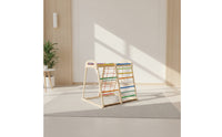 Wooden Climbing Frame with Rings Multicolored Inverted-V Climber Active Wooden Climber for Children, Young Children, Playroom, Living Room