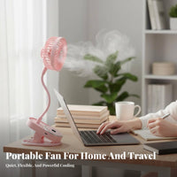 Quiet Operation Attach-on Fan 3 Wind Speeds Clip on Fan Portable Design for Office Workers, Travelers, Dormitory, Bedroom, Camping