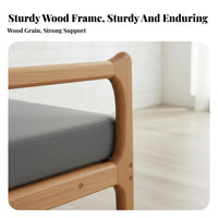 Nordic Design 2-Seater Wooden Frame Settee Japanese Aesthetic Loveseat Space-Saving Couch Minimalist aesthetic for Small Apartment Dwellers, Homeowners, Office Professionals, Living Room, Bedroom, Reception Area