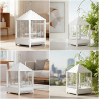 Bird Cage with Pull-out Tray Decorative Bird Cage with Slide-out Tray Portable for Living Room, Balcony