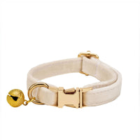 Velvet Cat Collared with Bell Adjustable Size Personalized Cat ID for Kittens, Small Dogs
