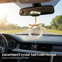 Sparkling Crystals Good Luck Car Charm Exquisite Design Good Luck Car Charm Easy to Hang for Gift Givers, Spirituality Enthusiasts