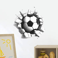 3D Soccer Ball Wall Sticker Self 3D Sports Wall Sticker Peel and Room Decor for Kids, Boys, Bedroom, Playroom