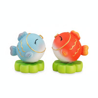 Small Koi Desk Ornament Mini Rotating Aquatic Creature Figurine Decorative Koi Aquatic Creature Figurine Playful for Bookshelf