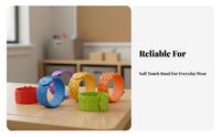 6 Pieces Tactile Stimulation Sensory Slap Bracelet Helps Focus Textured Silicone Slap Bracelet Calming Effect for Children, Students