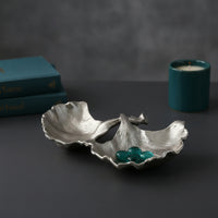 Metal Leaf Tray Textured Leaf Tray Elegant for Coffee Table, Console