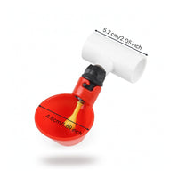 12 Pieces Chicken Water Cup with T-Connector Heavy-Duty Automatic Poultry Water Cup Poultry Drinking Bowl with Buoyant Regulator