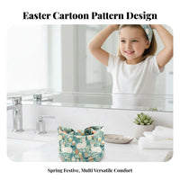 Knotted Wide Headwrap Bunny and Egg Print Wide Knotted Turban Easter Themed Headband for Stretching Discipline Practiti Single Rs, Athletes