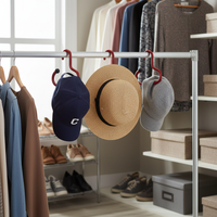 Hat Organizer Hanger Hooks for Closet, Baseball Cap Storage Rack, No-Drill Design