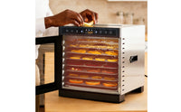 Viewing Window 6-Layer Food Dehydrator Internal Light Countertop Food Dehydrator Black and Silver Jerky Dryer Even Hot Air Circulation