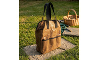 Garden Tool Bag Multiple Pockets Waxed Canvas Tool Bag Rectangular for Gardeners