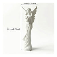 White Angel Figurine Tabletop Angel Figurine with Wings Resin Sculpture Decorative for Collectors, Shelf