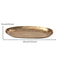 Metal decorative Tray with Textured Surface Sculptural Irregular Elliptical Tray Elegant Decorative Bowl for Coffee Table