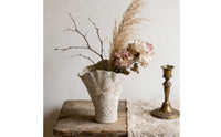 Artistic Design Ivory Ceramic Flower Vase Hydroponic Suitable French Country Aesthetic Vase Handmade Feel House Decoration Gift Boxed for Home Decorators, Living Room, Dining Table, Entryway, Wedding Decor