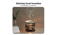 Tealight Burner Long-Lasting Aroma Tealight Scented Cube Warmer Hollow Iron Fragrance Lamp Multipurpose