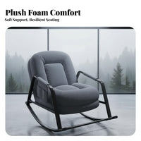 Upholstered Rocking Lounger Ergonomic Design Upholstered rocking chair with Footrest Soft Padded padding Living Room Seating for Homeowners, Balcony, Bedroom