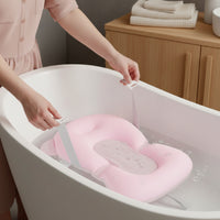 Baby Bath Support Mat Contoured Baby Bath Pad with Straps Supportive Cushioned for Newborns