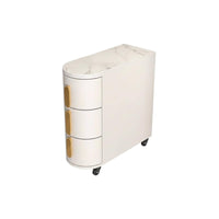 Slim Design Narrow Rolling Cart Movable with Wheels 3-Tier Narrow Storage Unit Space-Saving Side Cabinet Modern Design for Apartment Dwellers, Homeowners, Students, Living Room, Small Areas, Bedroom, Office
