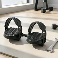 Textured Exercise Bike Pedals Threaded Pedals with Cage Universal Fit Compatible for Home Gym