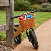 Kids' Woven Bicycle Basket - Vintage Style Front Handlebar Storage for Balance Bikes & Scooters