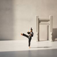 Kung Fu Figure 1/64 Scale Combat Artist Figure Highly-Detailed for Diorama Builders, Dioramas, Desktop Display