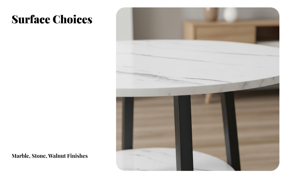 Nordic & type 2-Tier Round Side Table Added Storage dual-level Round Stand Minimalist appearance Household Furniture Space-Saving Design for Apartment Dwellers, property owners, Interior Designers, Living Room, Small areas, Bedroom, Reception Area