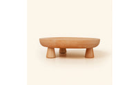 Minimalist Oval Wood Tray Compact Wood Tray with Curved Rim Sturdy Modern for Bedside Table