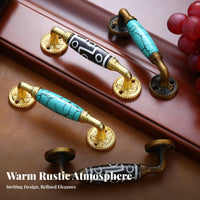 Decorative Ceramic Drawer Pull Easy to Install Pastoral Design Furniture Pull Comfortable Grip