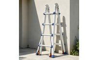 Folding Aluminum Ladder with Safety Lock Stable A-Shaped Ladder Heavy Duty Versatile for Homeowners, Handymen, Painters, Home Repairs, Construction Sites, Garage
