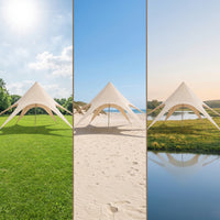 Canopy Tent Hexagonal Canopy with Side Panels 6-Sided Upscale Camping Tent for Campers, Camping Aficionados, Picnics, Beach