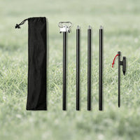 Telescopic Camping Lantern Stand Detachable Lamp Pole with Ground Stake Compact Light Pole with Double Hook Sturdy for Backyard
