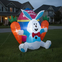 Built-in LED Lights Lighted Easter Inflatable Weatherproof Inflatable Easter Bunny Weather-Resistant for Children, Families, Garden, Party
