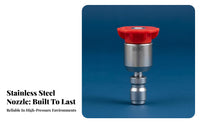 Stainless Steel 1/4 Inch Quick Connect Spray Nozzle Color Coded Tips 360 Degree Rotating Nozzle Tip Rust and Wear Resistant