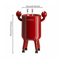 Easy No-Bend Use Trash Can with Wheels Large Capacity Hinged Lid Trash Bin Movable Garbage Can for Living Room, Bedroom