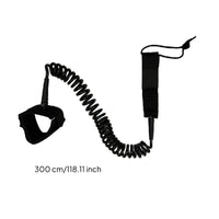 Padded Coiled Ocean Leash TPU Elastic Coiled SUP Leash Hook-and-Loop Water Sports Gear Metal Swivel
